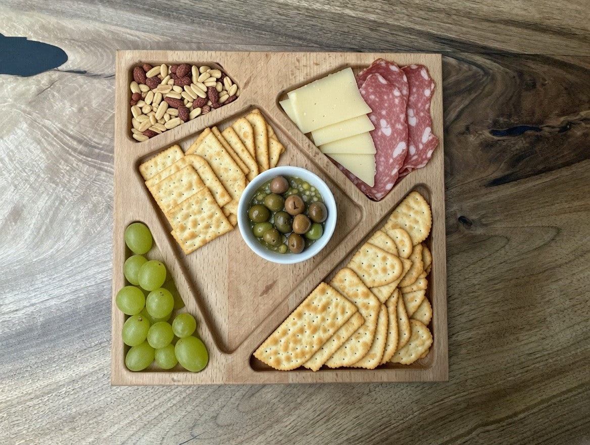 Drevená miska Štvorec 25 cm  masívne drevo BUK