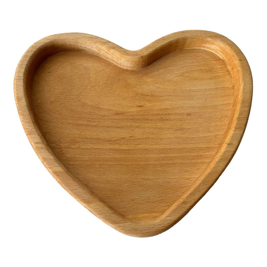 Drevená miska - Srdce 17,5 cm z masívneho dreva ošetrená olejom pre bezpečné použitie