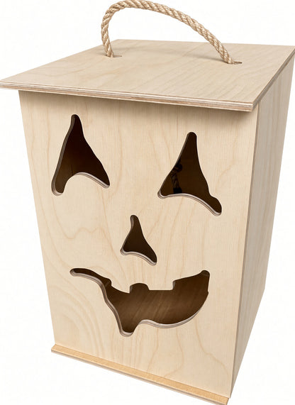 Halloweensky lampáš 30 cm - drevená dekorácia na Halloween dodá čarokrásnu jesennú atmosféru Vášmu domovu. Stvoríte s ňou nezabudnuteľné okamihy.